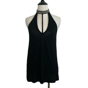 Express women’s small black high neck tank top